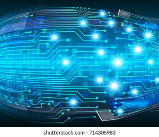 binary circuit future technology, blue cyber security concept background, abstract hi speed digital internet.motion move blur. pixel vector