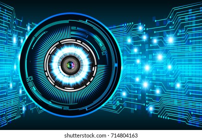 binary circuit future technology, blue eye cyber security concept background, abstract hi speed digital internet.motion move blur. pixel vector