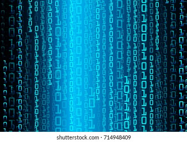 binary circuit future technology, blue cyber security concept background, abstract hi speed digital internet.motion move blur. pixel vector