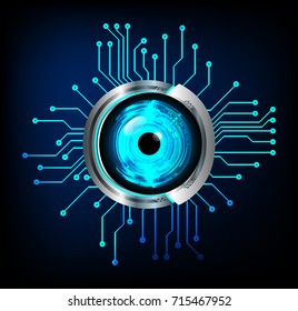 binary circuit future technology, blue eye cyber security concept background, abstract hi speed digital internet.motion move blur. pixel secure vector
