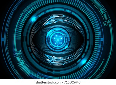 binary circuit future technology, blue eye cyber security concept background, abstract hi speed digital internet.motion move blur. pixel secure vector