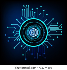binary circuit future technology, blue eye cyber security concept background, abstract hi speed digital internet.motion move blur. pixel secure vector