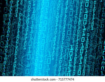 binary circuit future technology, blue cyber security concept background, abstract hi speed digital internet.motion move blur. pixel secure vector