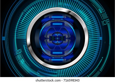 binary circuit future technology, blue eye cyber security concept background, abstract hi speed digital internet.motion move blur. eyeball pixel secure vector