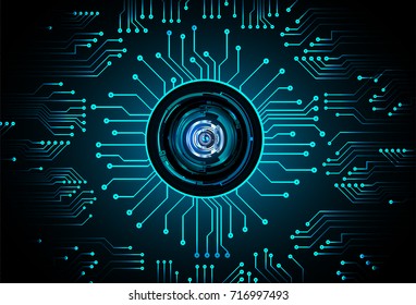 binary circuit future technology, blue eye cyber security concept background, abstract hi speed digital internet.motion move blur. eyeball pixel secure vector