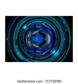 binary circuit future technology, blue eye cyber security concept background, abstract hi speed digital internet.motion move blur. pixel secure vector