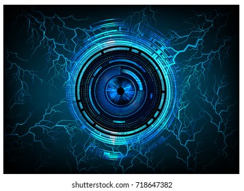 binary circuit future technology, blue eye cyber security concept background, abstract hi speed digital internet.motion move blur. bolt secure vector