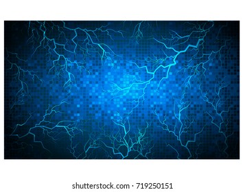 binary circuit future technology, blue cyber security concept background, abstract hi speed digital internet.motion move blur. pixel vector, bolt, thunderbolt