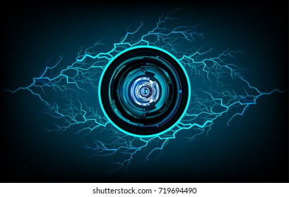 binary circuit future technology, blue eye cyber security concept background, abstract hi speed digital internet.motion move blur. pixel bolt, thunderbolt, shaft