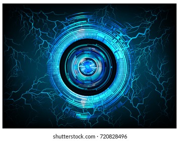 binary circuit future technology, blue eye cyber security concept background, abstract hi speed digital internet.motion move blur. pixel vector