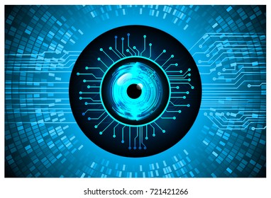 binary circuit future technology, blue eye cyber security concept background, abstract hi speed digital internet.motion move blur. vector