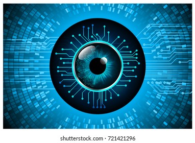 binary circuit future technology, blue eye cyber security concept background, abstract hi speed digital internet.motion move blur. vector