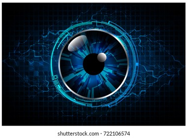 binary circuit future technology, blue eye cyber security concept background, abstract hi speed digital internet.motion move blur. pixel vector bolt, thunderbolt, shaft