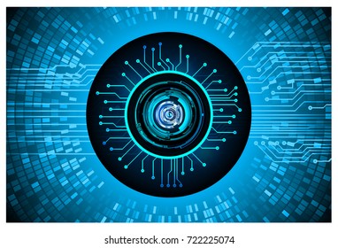 binary circuit future technology, blue eye cyber security concept background, abstract hi speed digital internet. motion move blur. pixel vector