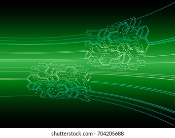 binary circuit future technology, green cyber security concept background, abstract hi speed digital internet. vector