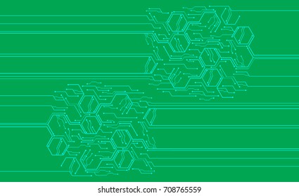 binary circuit future technology, green cyber security concept background, abstract hi speed digital internet.motion move blur. pixel vector
