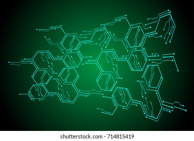 binary circuit future technology, Green cyber security concept background, abstract hi speed digital internet.motion move blur. pixel vector