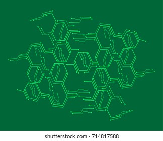 binary circuit future technology, Green cyber security concept background, abstract hi speed digital internet.motion move blur. pixel vector