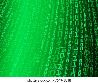 binary circuit future technology, green cyber security concept background, abstract hi speed digital internet.motion move blur. pixel vector