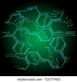 binary circuit future technology, green cyber security concept background, abstract hi speed digital internet.motion move blur. pixel secure vector