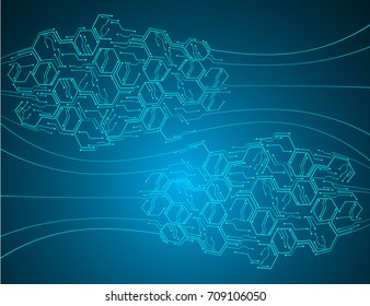 binary circuit future technology,blue cyber security concept background, abstract hi speed digital internet.motion move blur. pixel vector