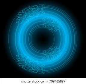 binary circuit future technology,blue cyber eye security concept background, abstract hi speed digital internet.motion move blur. pixel