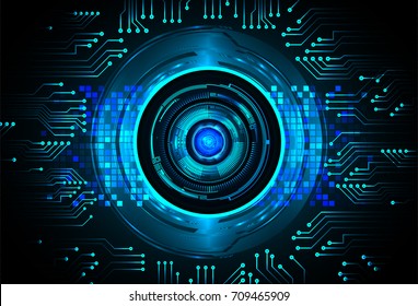 binary circuit future technology,blue cyber eye security concept background, abstract hi speed digital internet.motion move blur. pixel