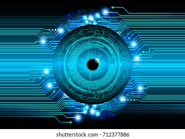 binary circuit future technology,blue cyber eye security concept background, abstract hi speed digital internet.motion move blur. pixel vector