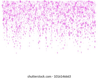 Binary circuit stream matrix texture, vector. Neon decryption and encryption tech background. Cyber security global virus attack big data networking. Hacker or coding concept, binary circuit stream.