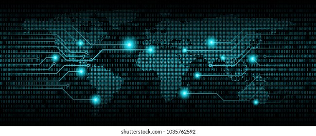 Binary code abstract background, Digital communication code.