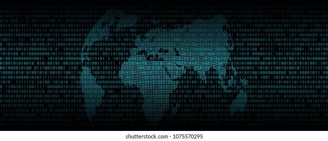 Binary code abstract background, Digital communication code., Technology background
