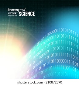 Binary code abstract for science background. Vector illustration.