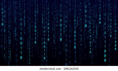 Binary code abstract technology background. Big data. Coding or hacker concept. ?inary code. Computer techologies.