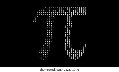 Binary code abstraction vector illustration. Binary code on a pi symbol 