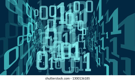 Binary code algorithm, machine learning cyberspace vector