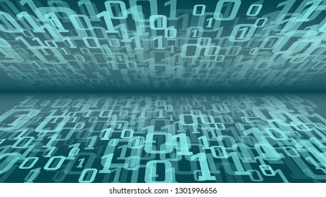 Binary code algorithm machine learning, abstract vector technology backgrounds