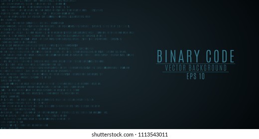 Binary code background. Blue glow. High technologies, programming, sci-fi. Vector illustration EPS 10