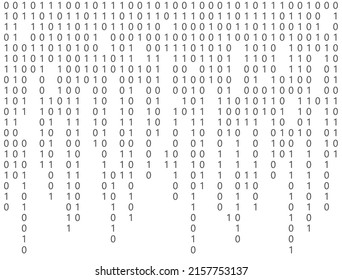 Binary code background. Byte data programmer. Matrix script. Digital stream pattern. Computer cyber source. Hacker program. Security technology. Zero number. Java coding. Vector illustration.