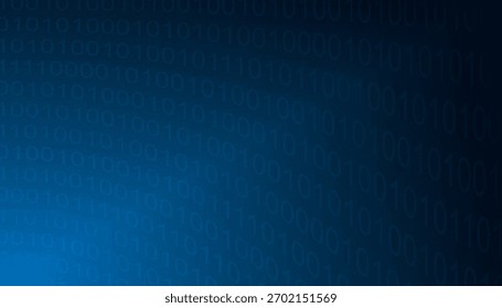 A binary code background in shades of blue, featuring a digital rain effect, ideal for technology-related designs, data visualization, and modern presentations.