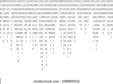 Binary code background. Streaming binary code background. Digital technology wallpaper. Cyber data, decryption and encryption. Hacker background concept. Vector illustration