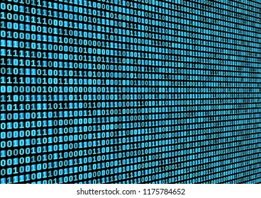 Binary code background. Technology concept. 3d backdrop with numbers. Running process of the program. Vector