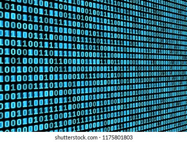 Binary code background. Technology concept. 3d backdrop with numbers. Running process of the program. Vector