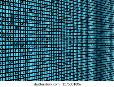 Binary code background. Technology concept. 3d backdrop with numbers. Running process of the program. Vector
