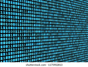Binary code background. Technology concept. 3d backdrop with numbers. Running process of the program. Vector