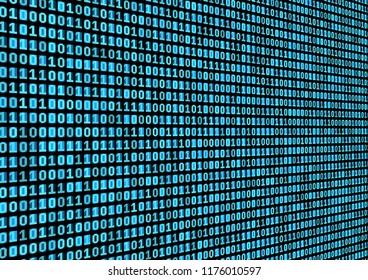 Binary code background. Technology concept. 3d backdrop with numbers. Running process of the program. Vector