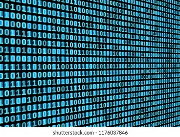 Binary code background. Technology concept. 3d backdrop with numbers. Running process of the program. Vector