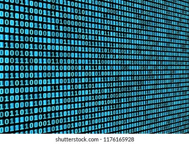 Binary code background. Technology concept. 3d backdrop with numbers. Running process of the program. Vector