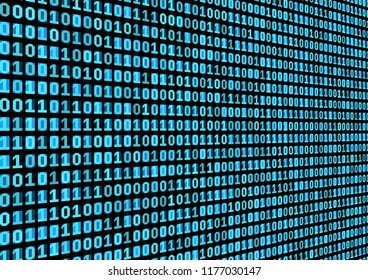 Binary code background. Technology concept. 3d backdrop with numbers. Running process of the program. Vector