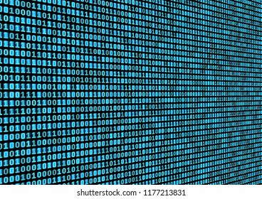 Binary code background. Technology concept. 3d backdrop with numbers. Running process of the program. Vector
