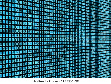 Binary code background. Technology concept. 3d backdrop with numbers. Running process of the program. Vector